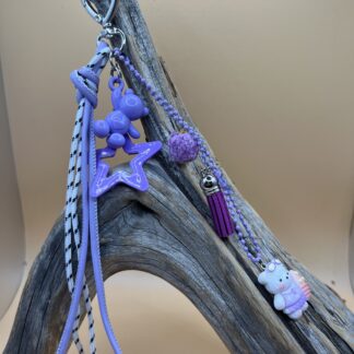 Bijou de sac porte clé étoile violette