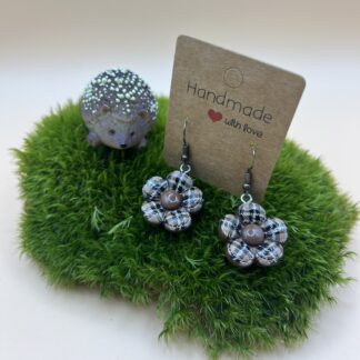 Boucles d'oreilles fleur Marron