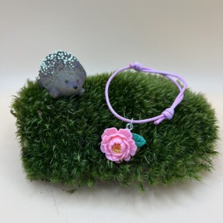 Bracelet "Rose délicate" cordon
