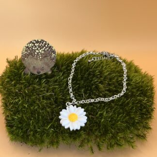 Bracelet chaine argentée "Marguerite"