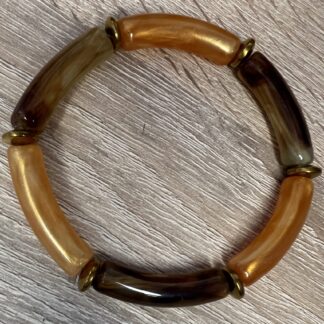 Bracelets élastiques en perles tubes incurvés