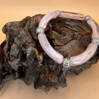 Bracelets élastiques en perles tubes incurvés