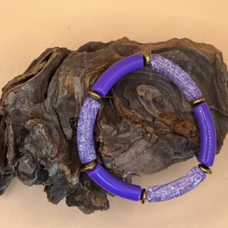 Bracelets élastiques en perles tubes incurvés