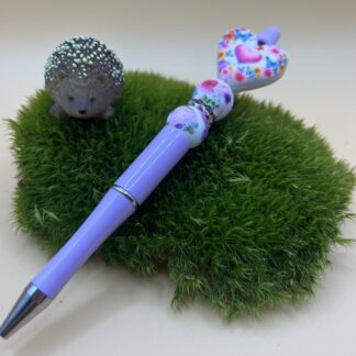 Stylo avec perles en silicones "Coeur"