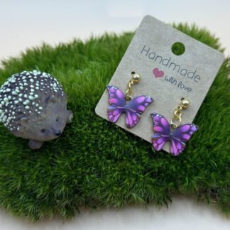 Boucles d'oreilles "Papillons roses"