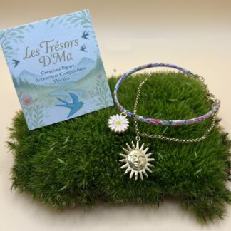 Bracelet "Soleil doré" et marguerite blanche